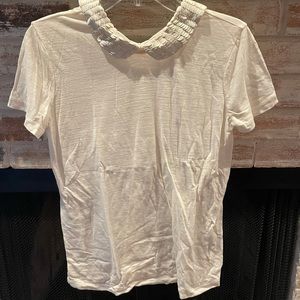 J crew tee with beaded collar